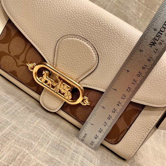 Coach Tabby Style Jade Shoulder Bag w/ Coach Signature Canvas NWOT - Picture 6 of 13